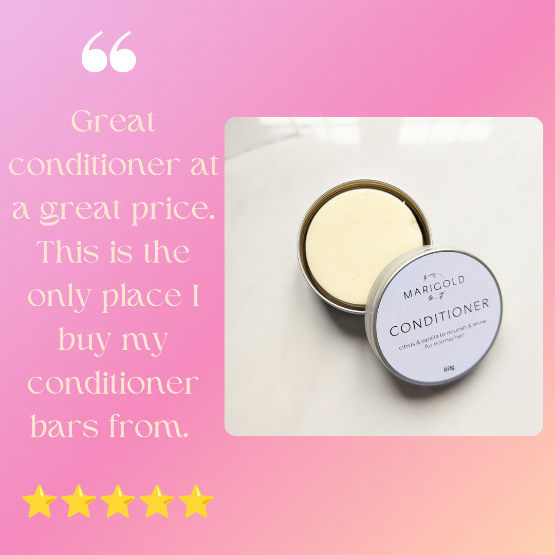 Customer review of citrus conditioner, descibing why she loves it.