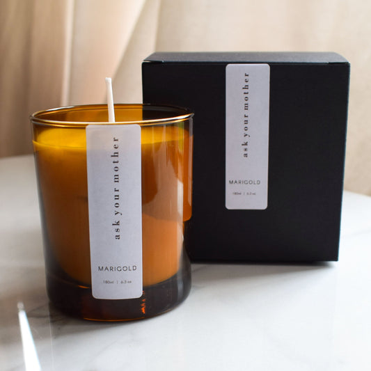 ask your mother sandalwood  and bergamot candle with box