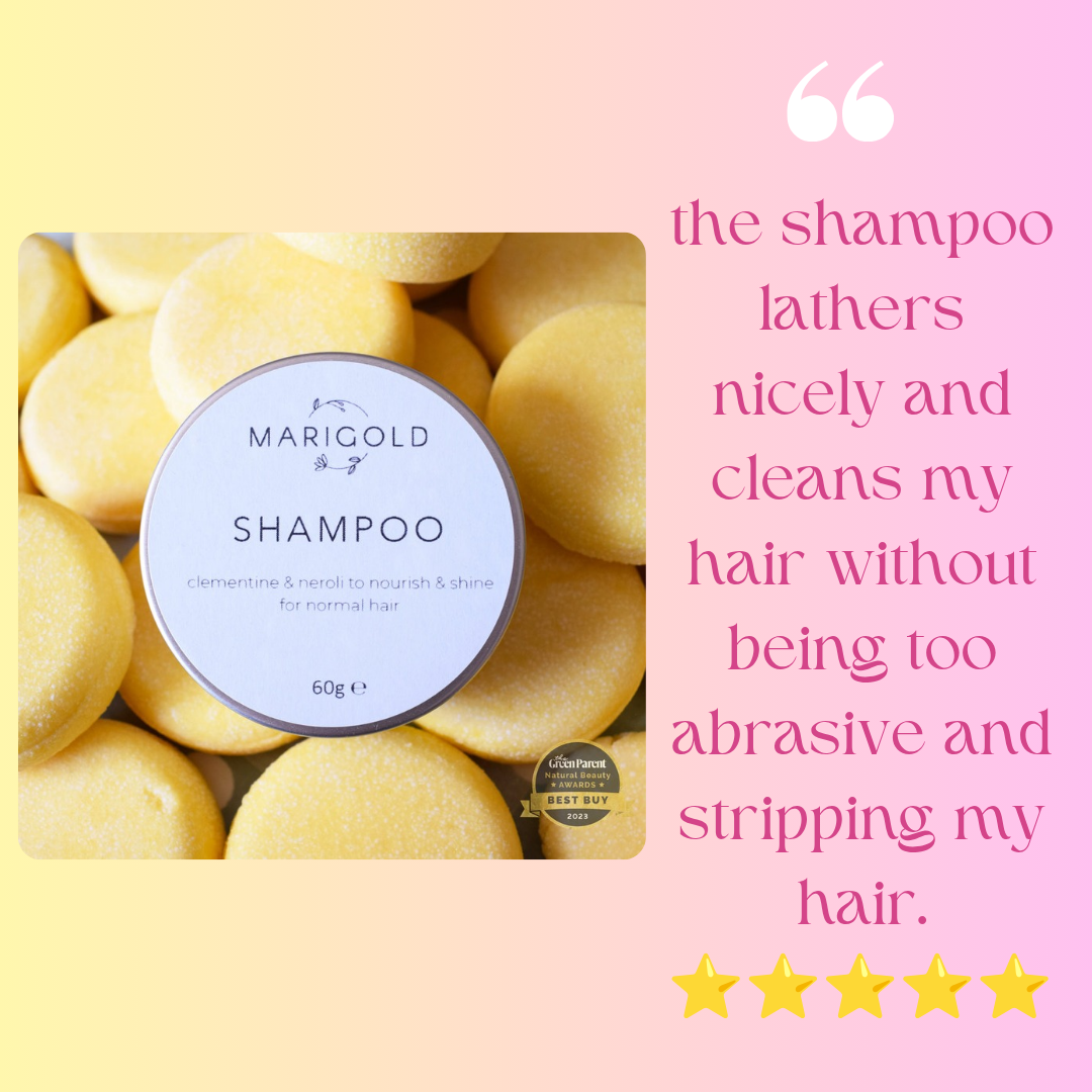 Customer review of citrus shampoo, descibing why she loves it.
