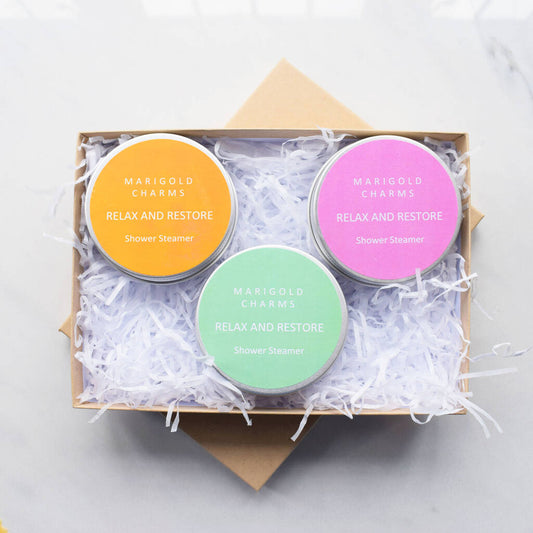 Marigold Charms Vegan Organic Shower Steamer Gift Set