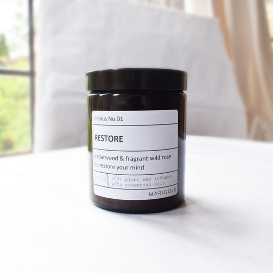 180ml Personalised 'Restore' Wellbeing Scented Candle with lid
