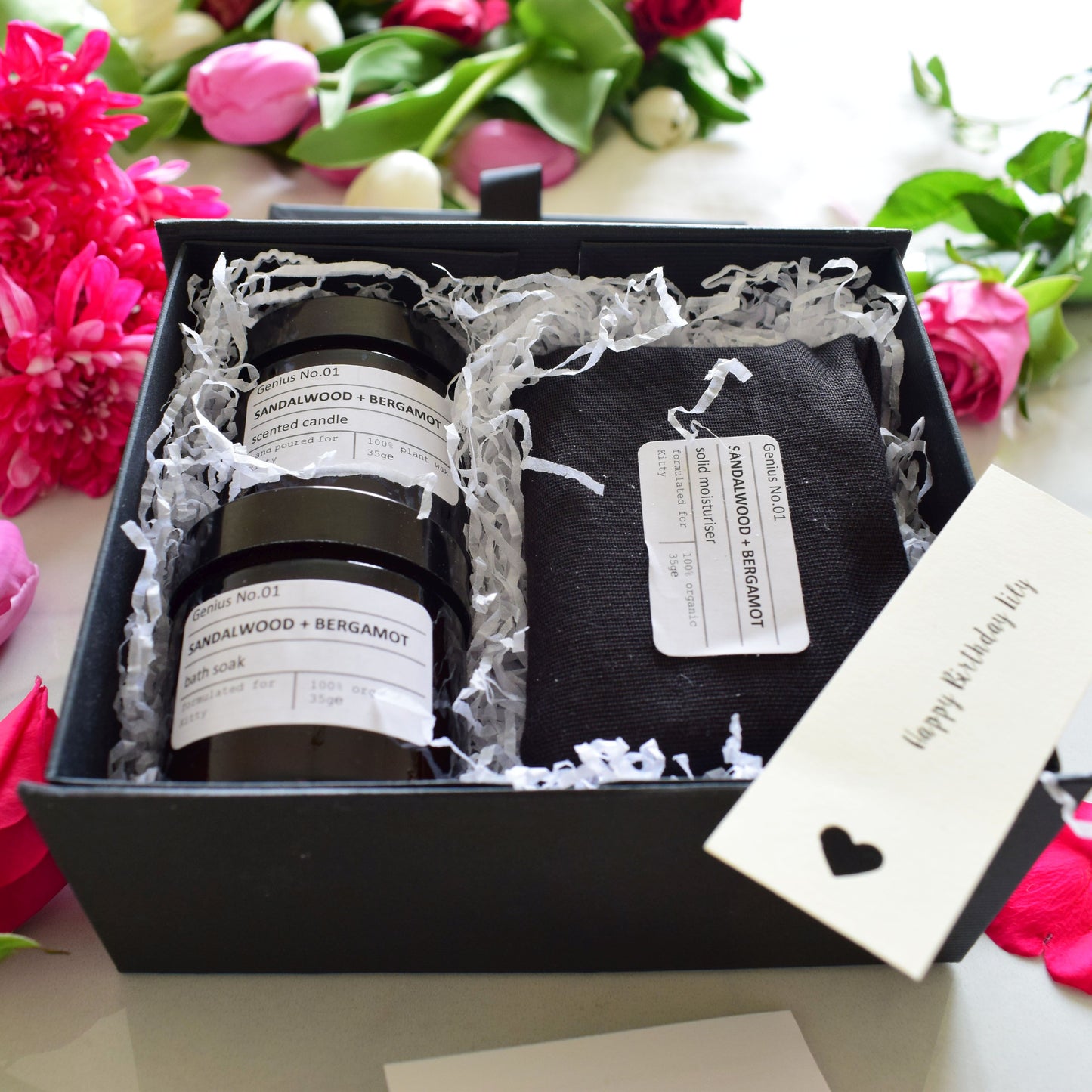 Personalised Organic Wellbeing Relaxation Gift Set open