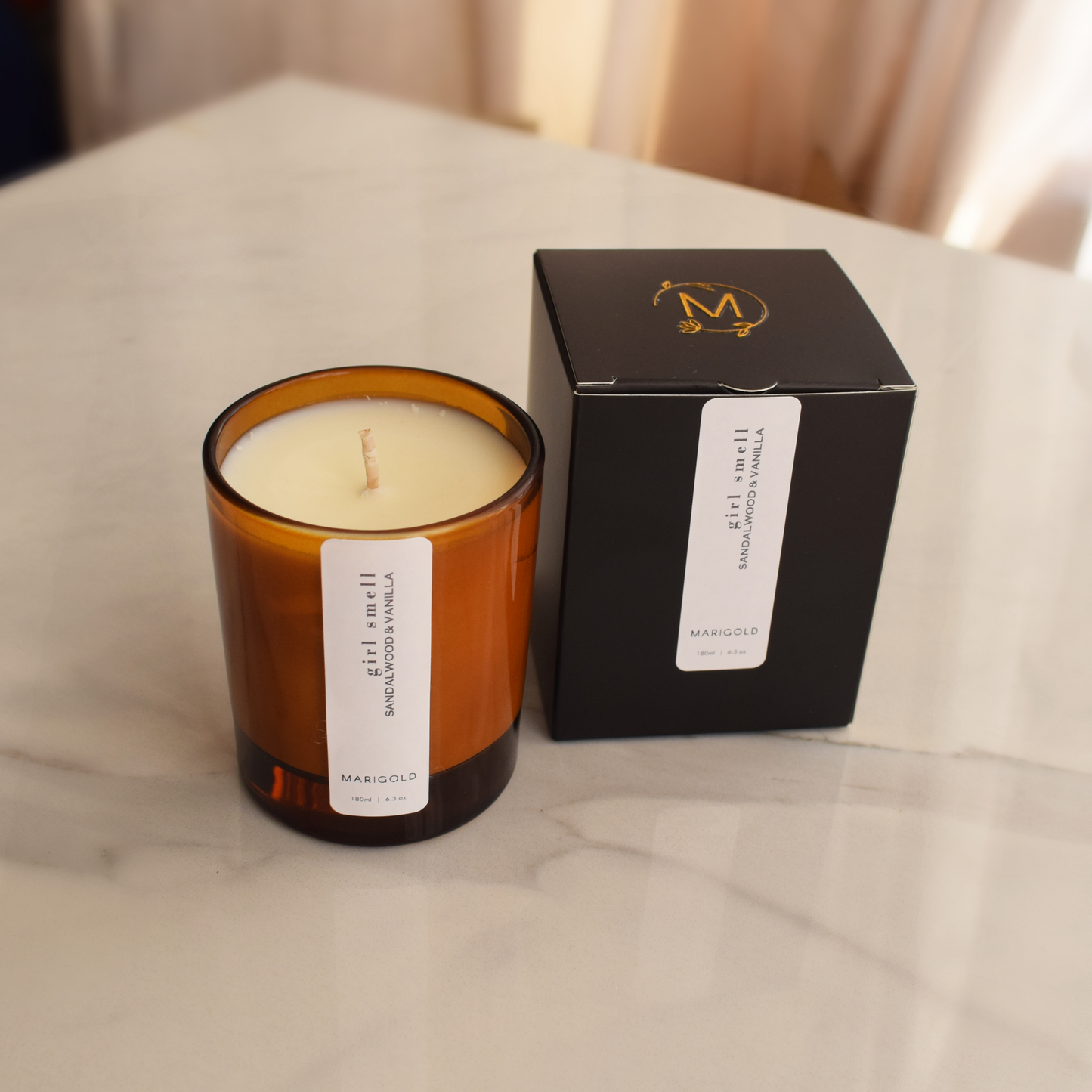 200ml Personalised Girl Smell Wellbeing  Sandalwood and Vanilla Scented Candle