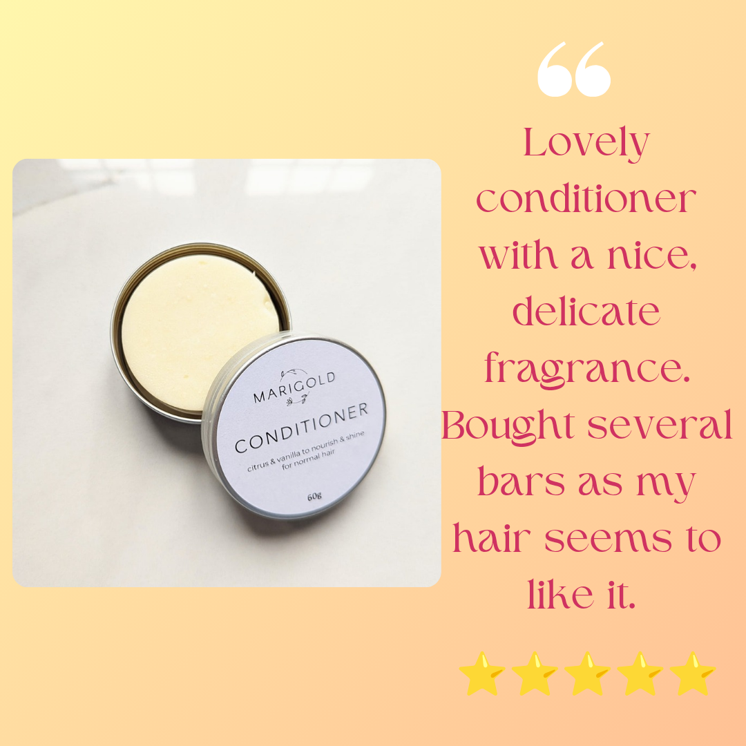 Customer review of citrus conditioner, descibing why she loves it.