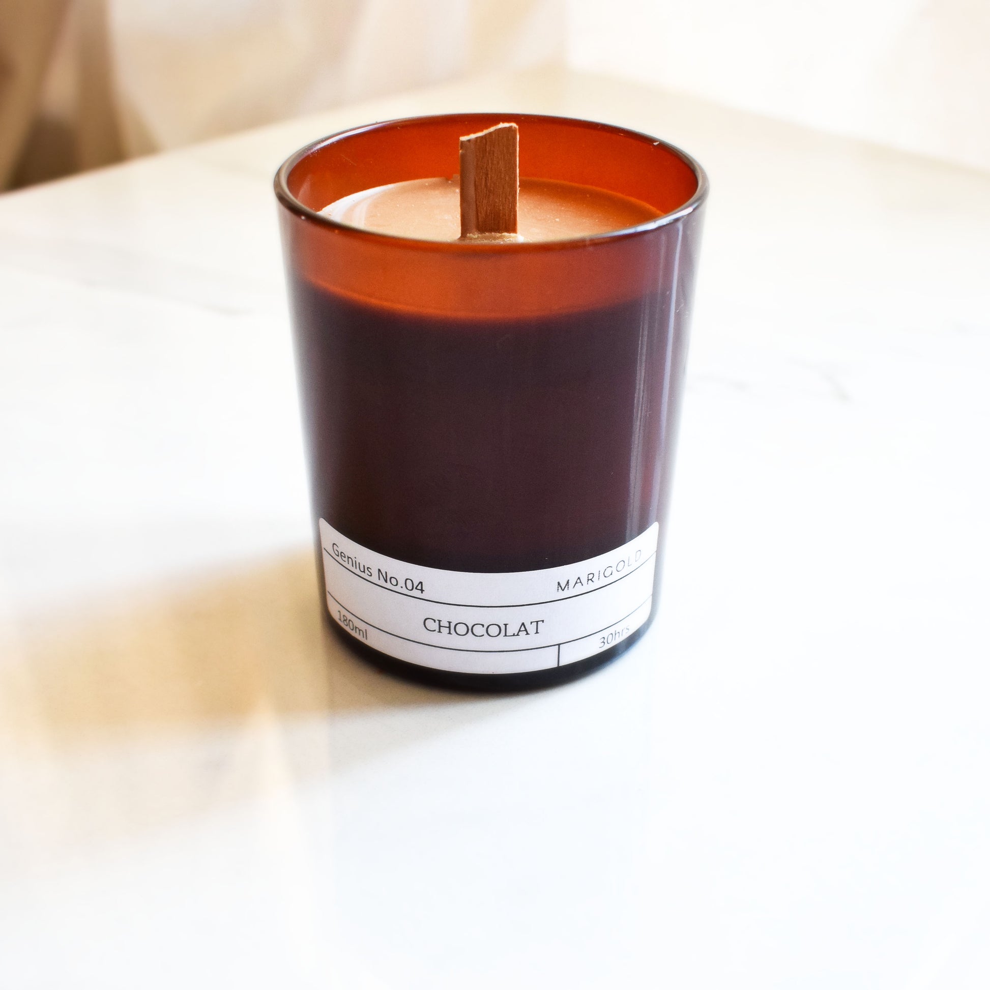 Chocolate Scented Eco Soy Wax Candle open