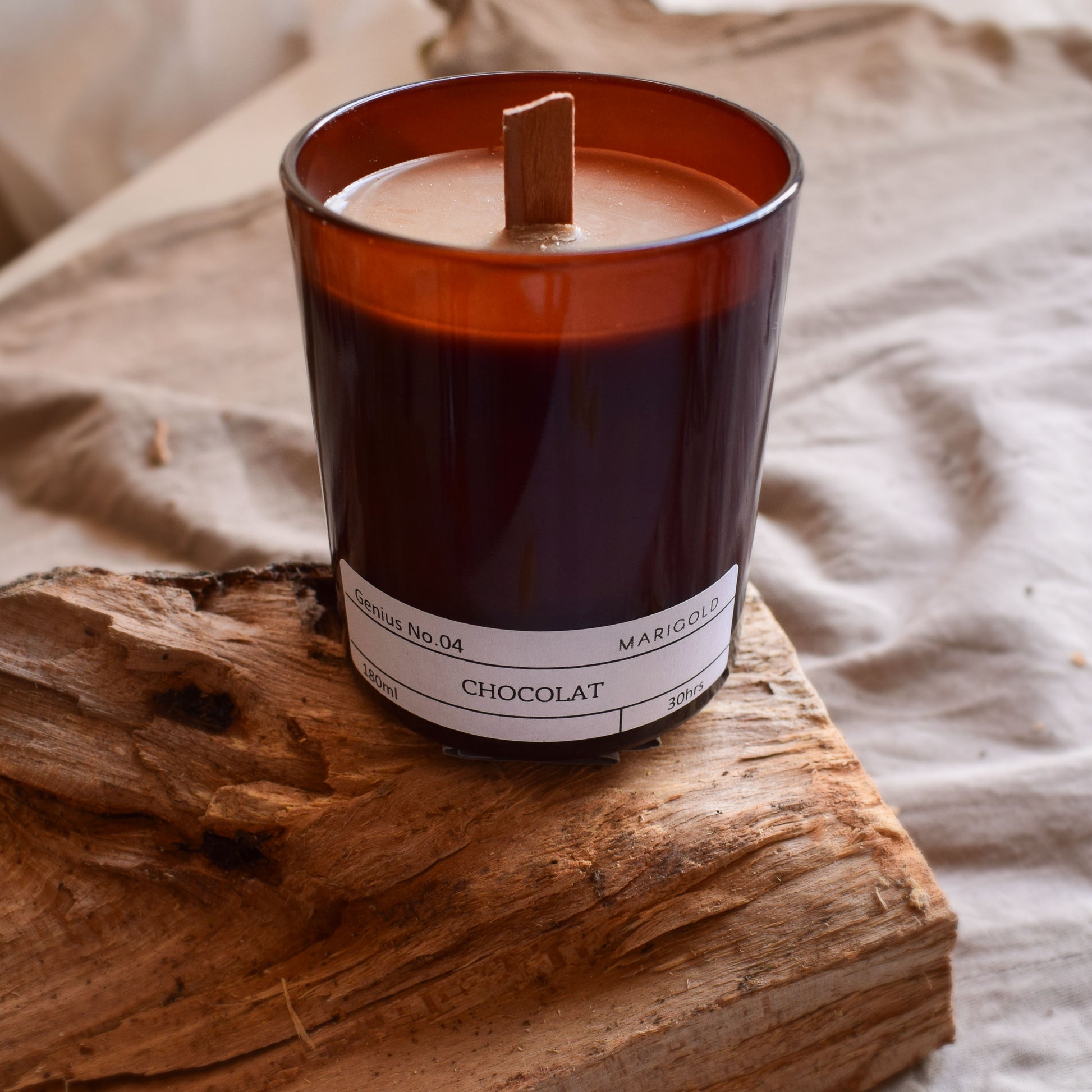 Chocolate Scented Eco Soy Wax Candle wood log