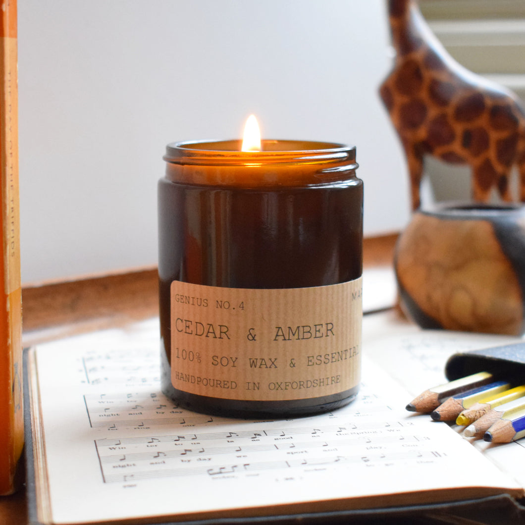 Cedar & Amber Eco Soy wax candle