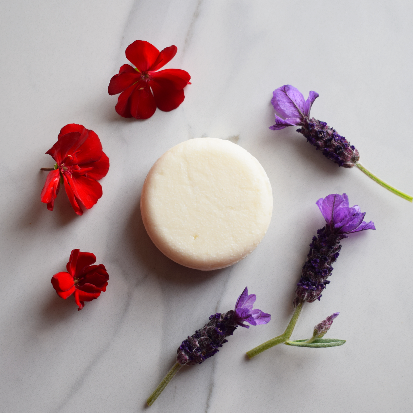Lavender, Geranium & Cedarwood Solid Shampoo Bar naked