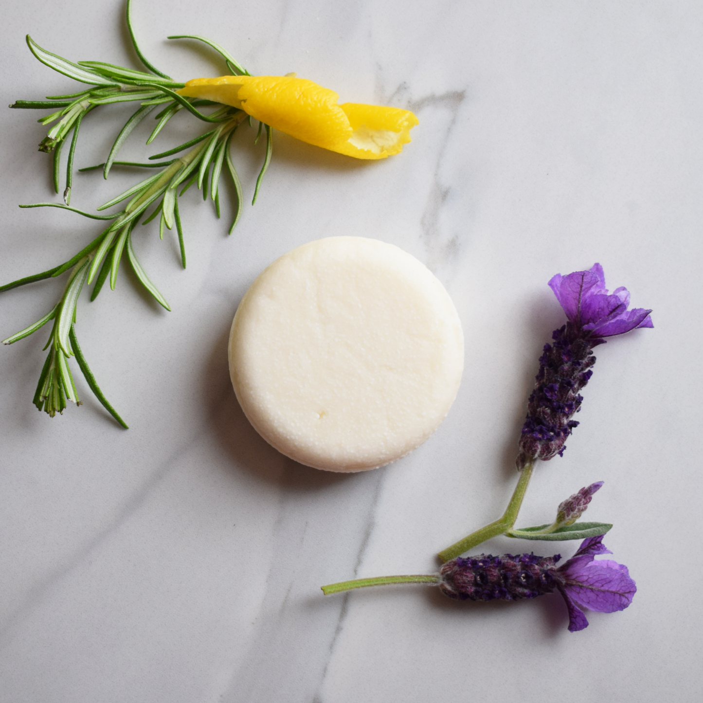 Lavender, Rosemary & Lemon Solid Shampoo Bar naked