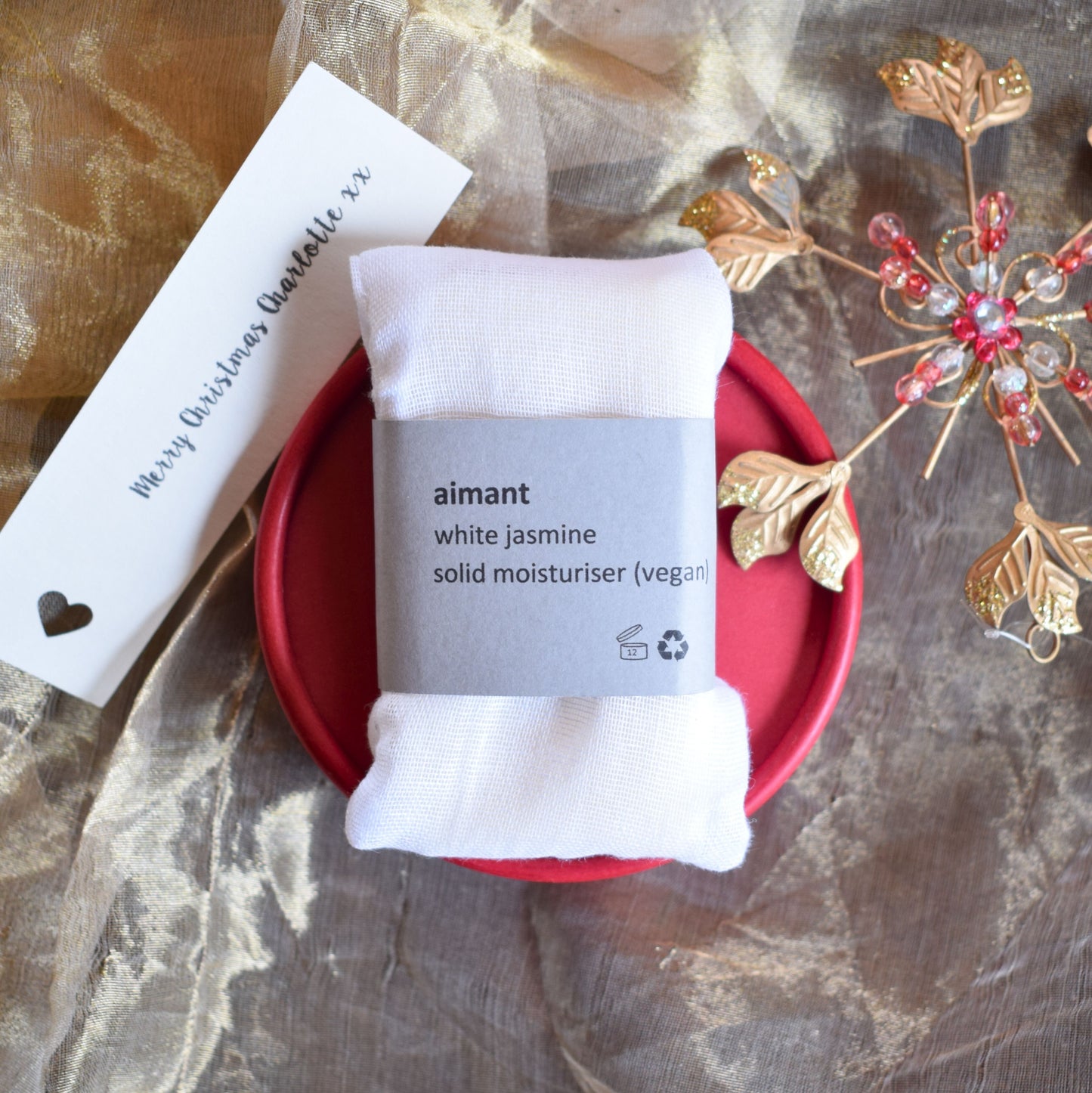 Luxury Wellbeing Mini Christmas Spa Tub Jasmine solid moisturiser