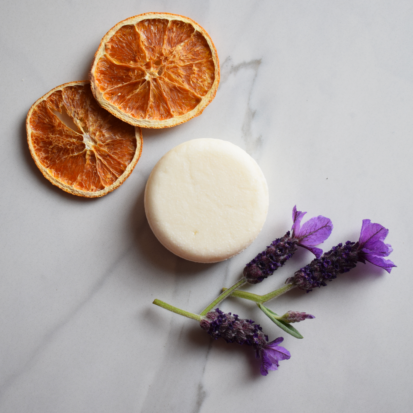 Lavender, Ylang Ylang and Sweet Orange Solid Shampoo Bar naked