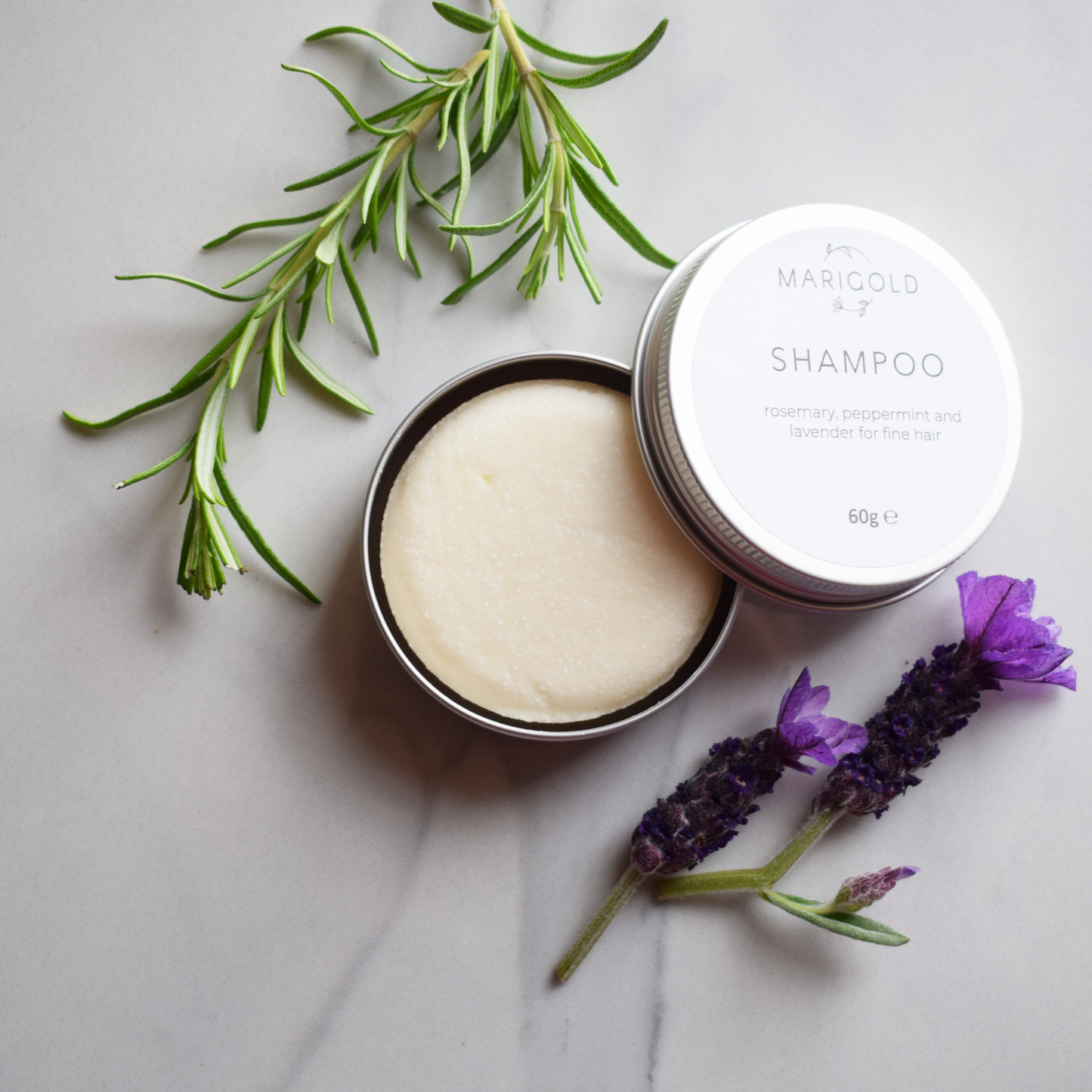 Rosemary Peppermint & Lavender Solid Shampoo Bar open
