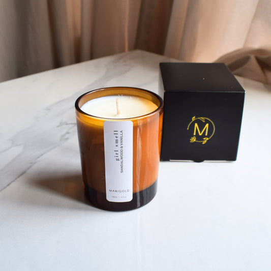 200ml Personalised Girl Smell Wellbeing  Sandalwood and Vanilla Scented Candle