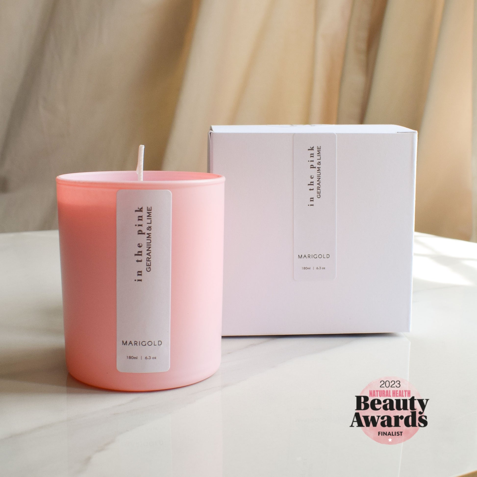 In the Pink Wellbeing Aromatherapy Candle with box