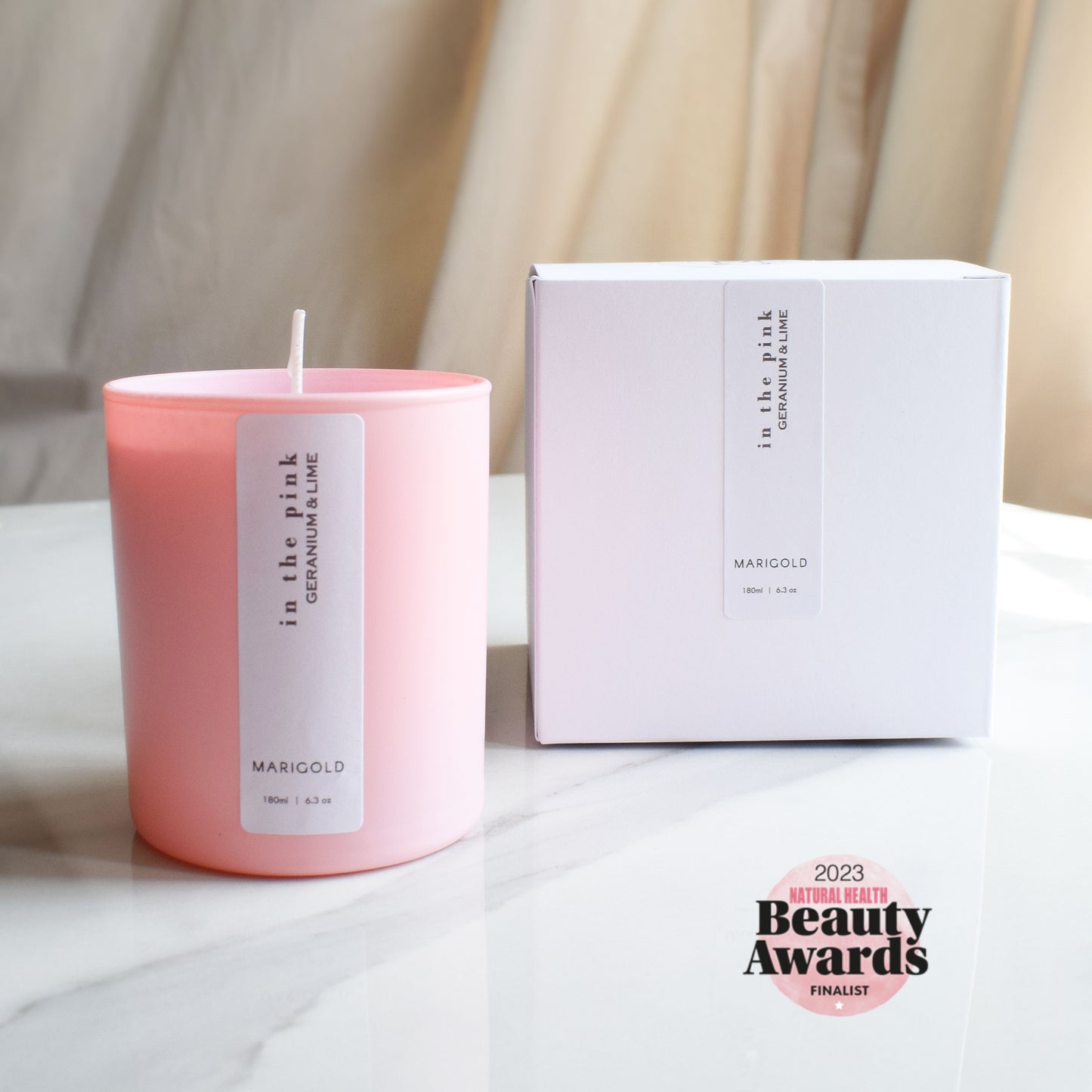 In the Pink Wellbeing Aromatherapy Candle with box