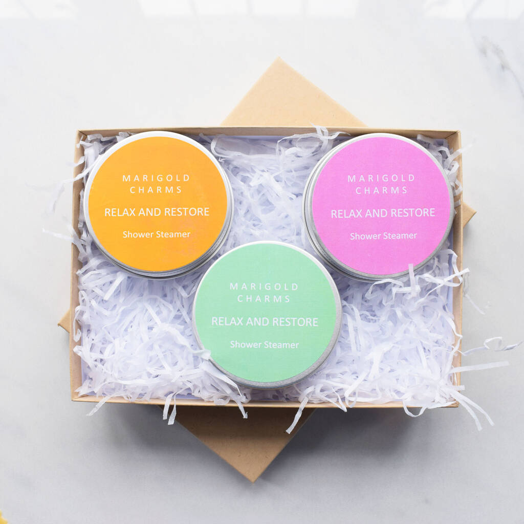 Marigold Charms Vegan Organic Shower Steamer Gift Set 