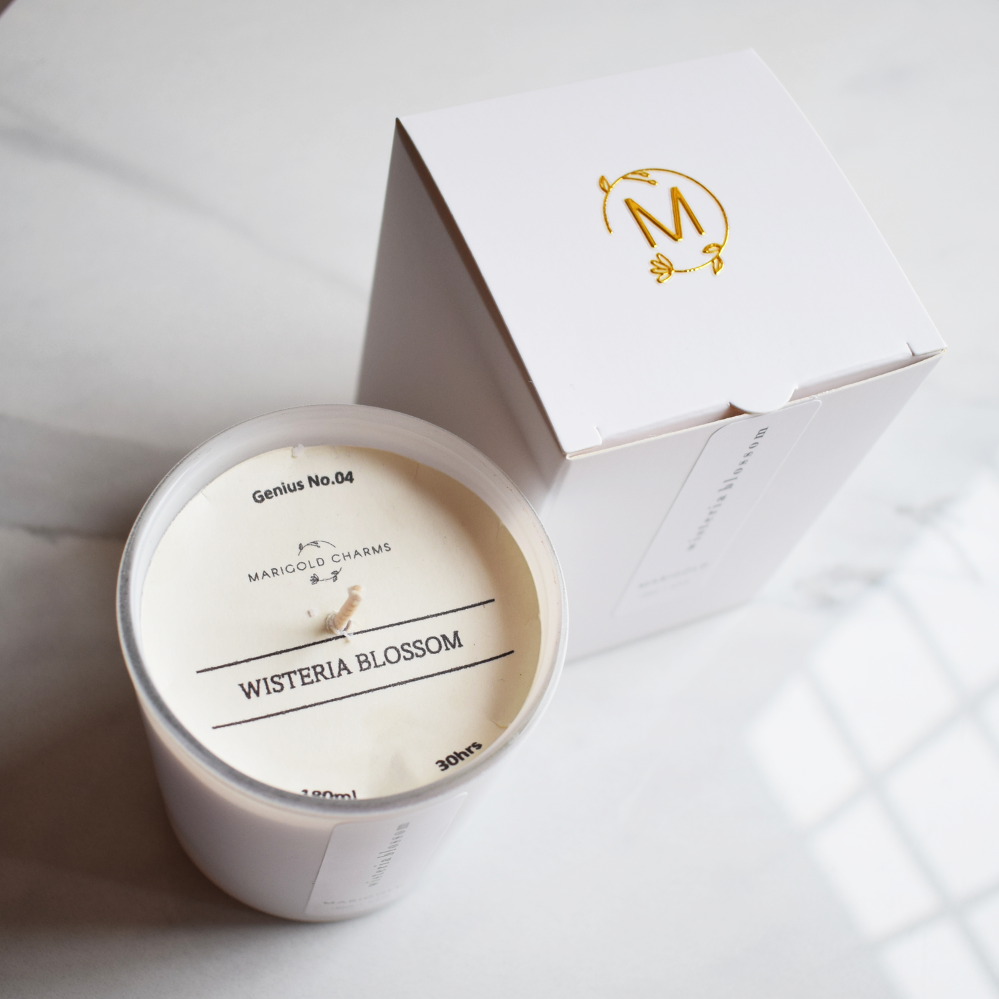 Wisteria Candle with box from above