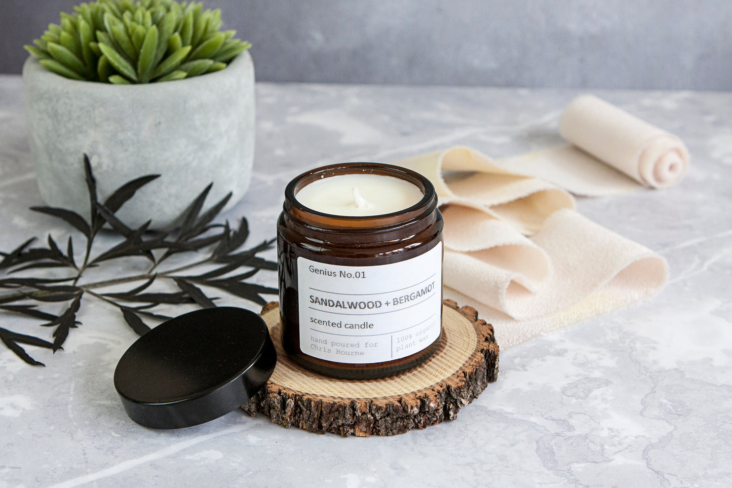 Organic Wellbeing Spa Collection scentee candle open