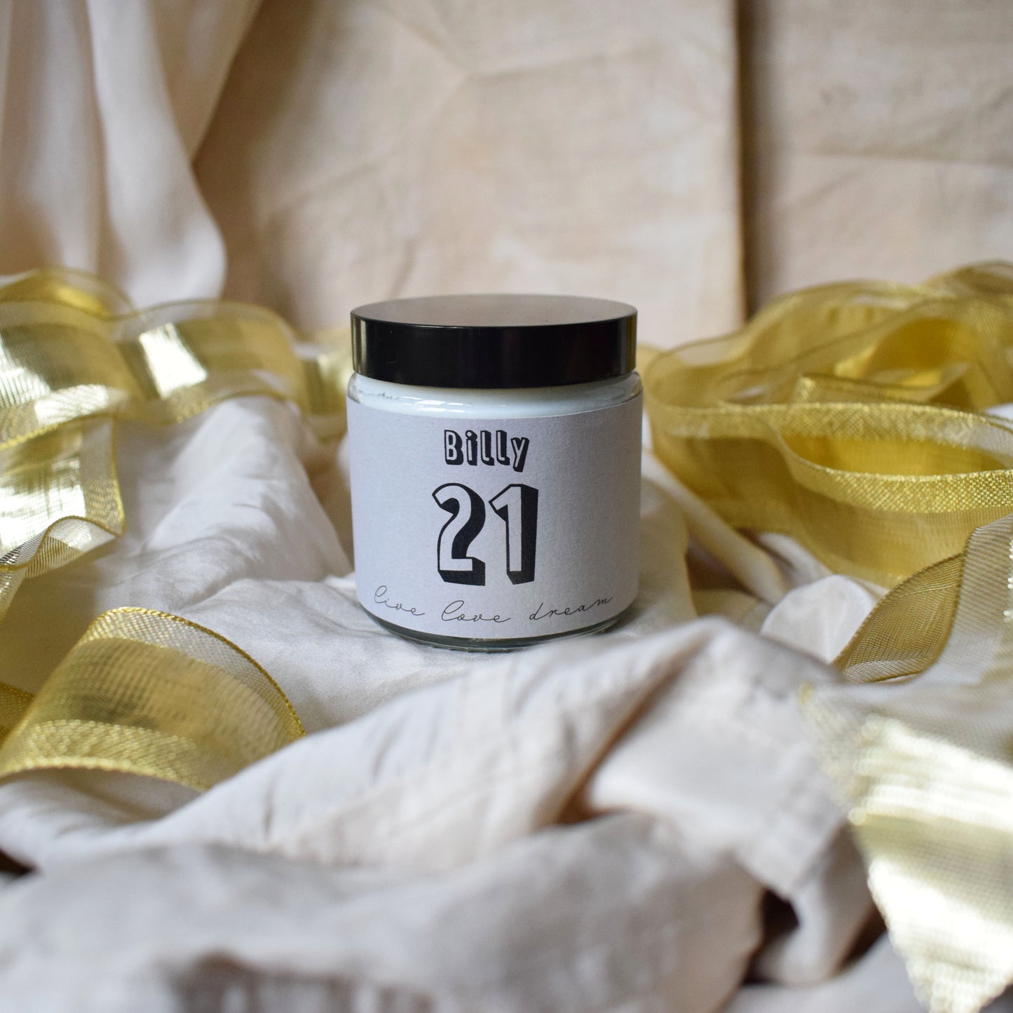 Personalised 21st Birthday Charm Soy Wax Sustainable Candle with lid
