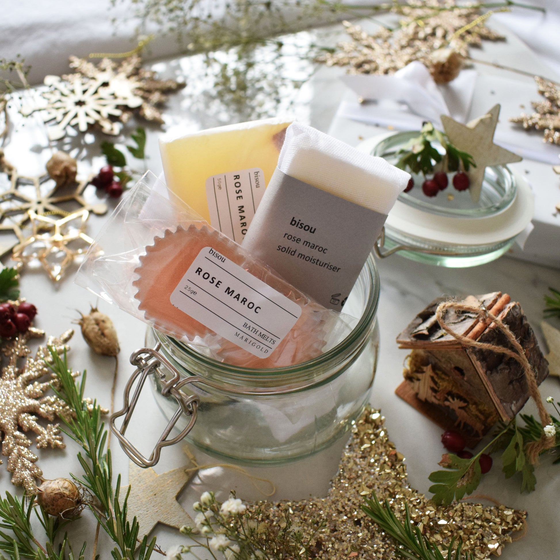 Organic Spa in a Jar Collection rose maroc