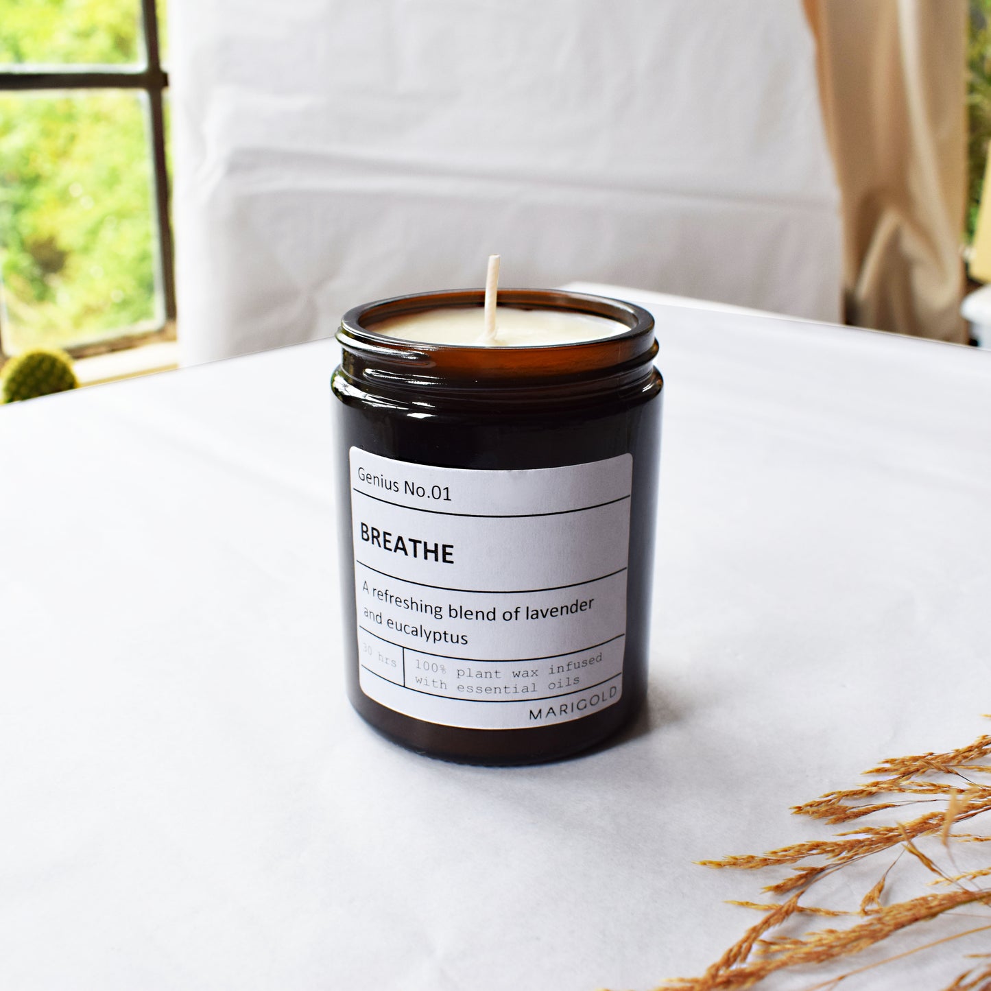 180ml Personalised Lavender & Eucalyptus Soy Wax 'Breathe' Wellbeing Scented Candle