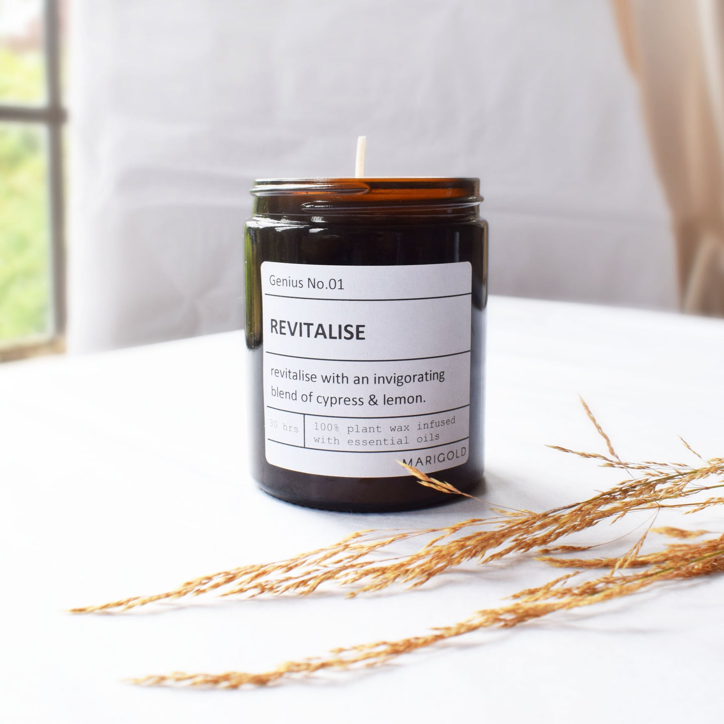 Personalised Revitalise Wellbeing Scented Candle without lid