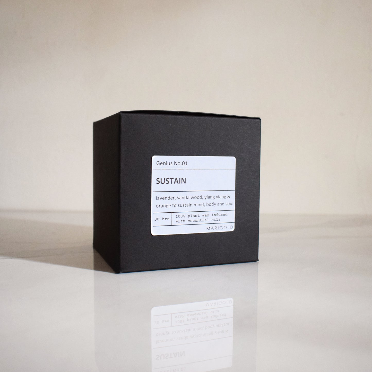 sustain eco wax candle luxury black box