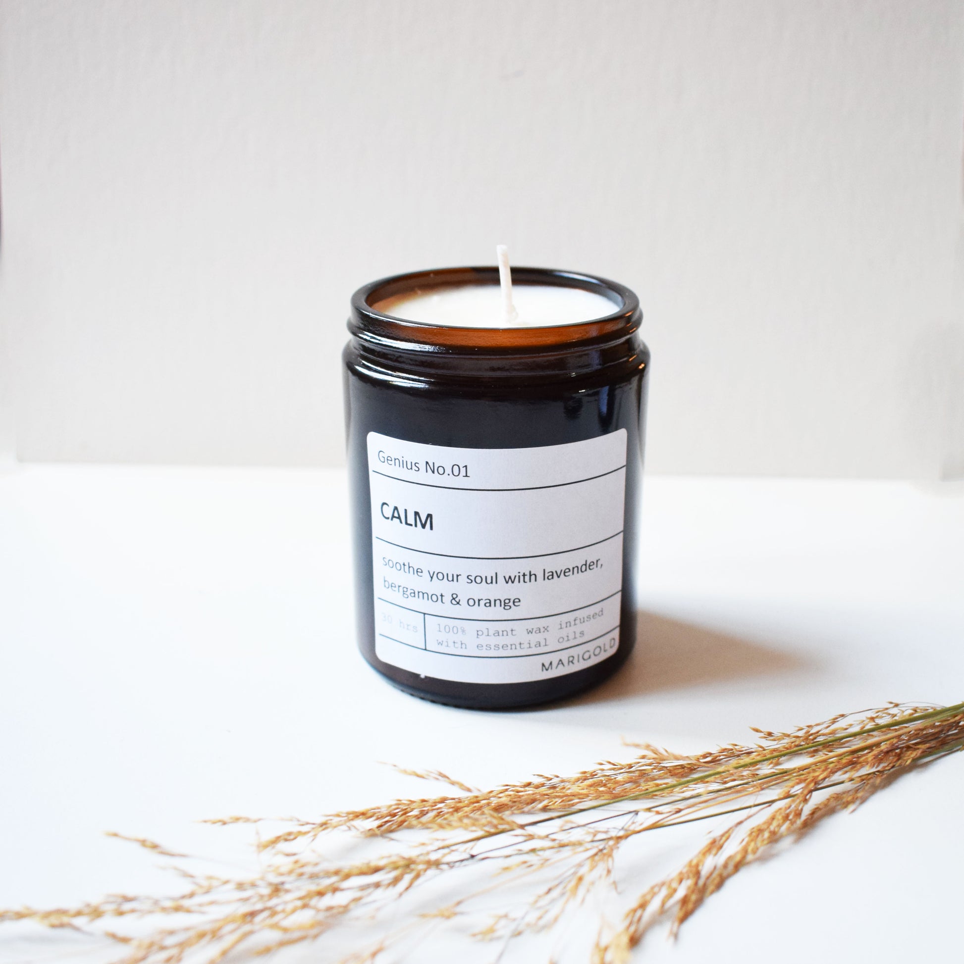180ml Personalised 'Calm' Wellbeing Scented Candle open 