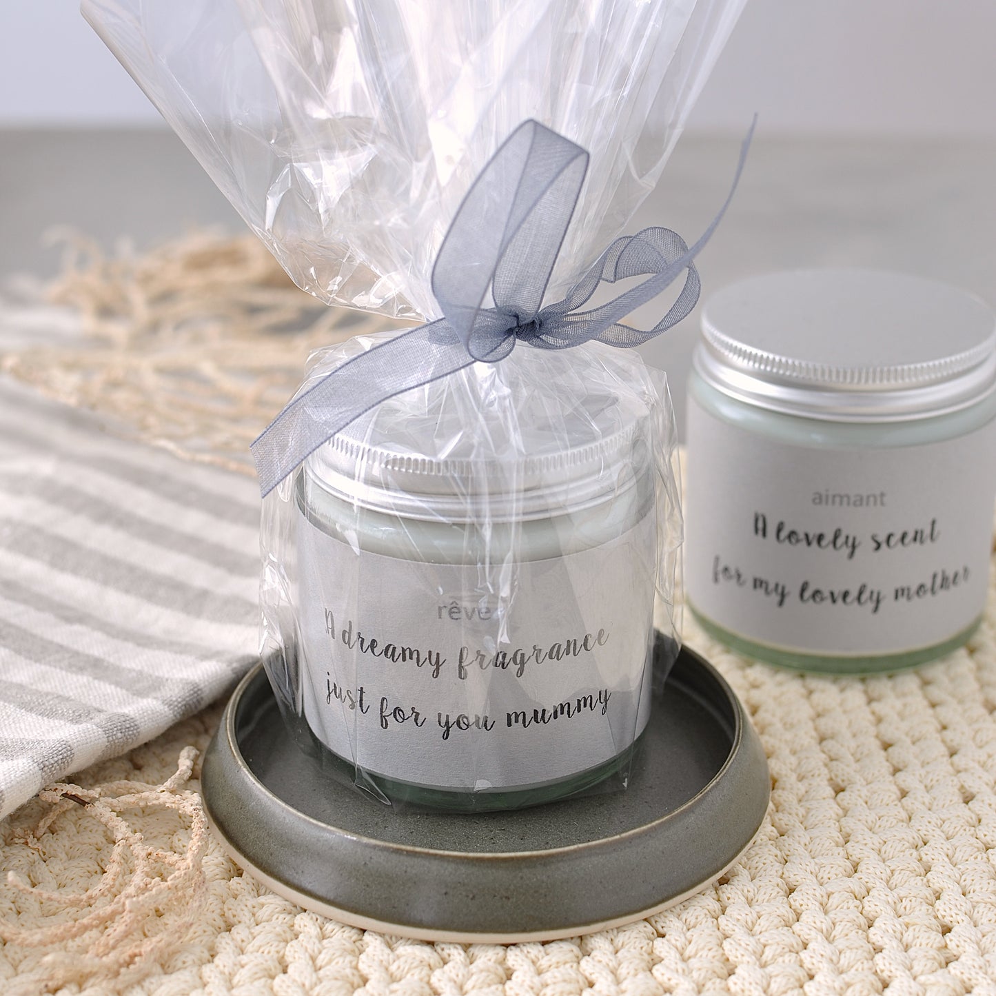 Soy Wax Sustainable Candle in cellophane