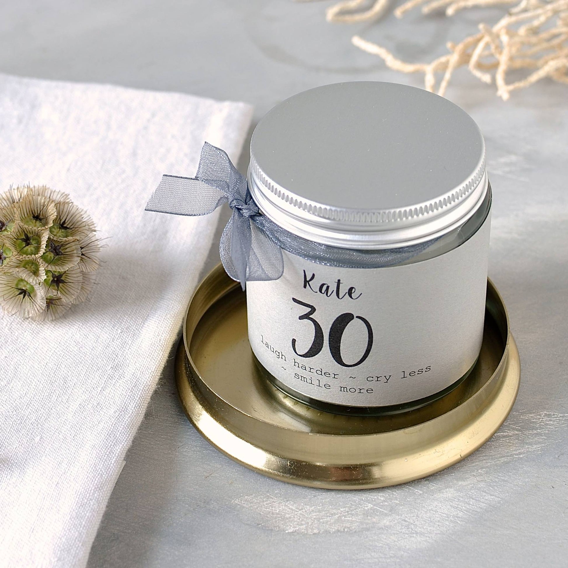 30th Birthday Scented Candle with metal lid
